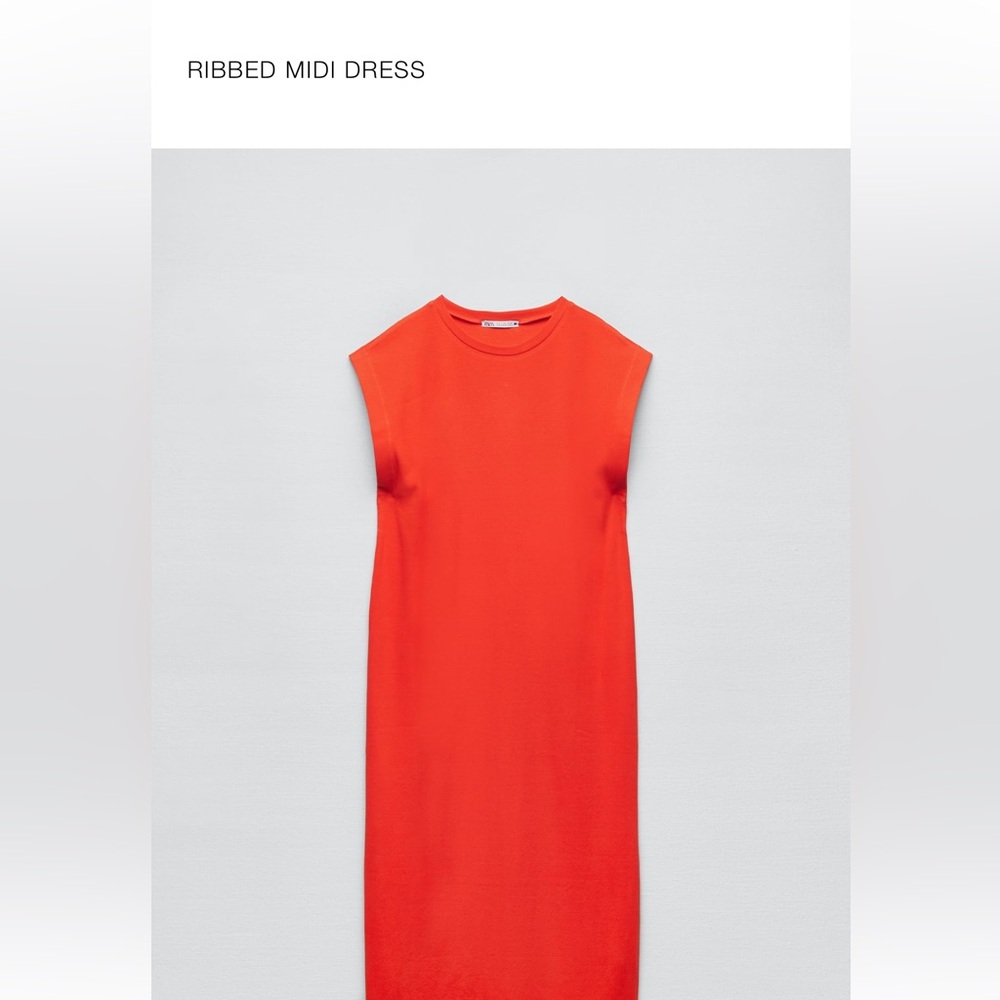 Zara Ribbed Midi Dress Size M
